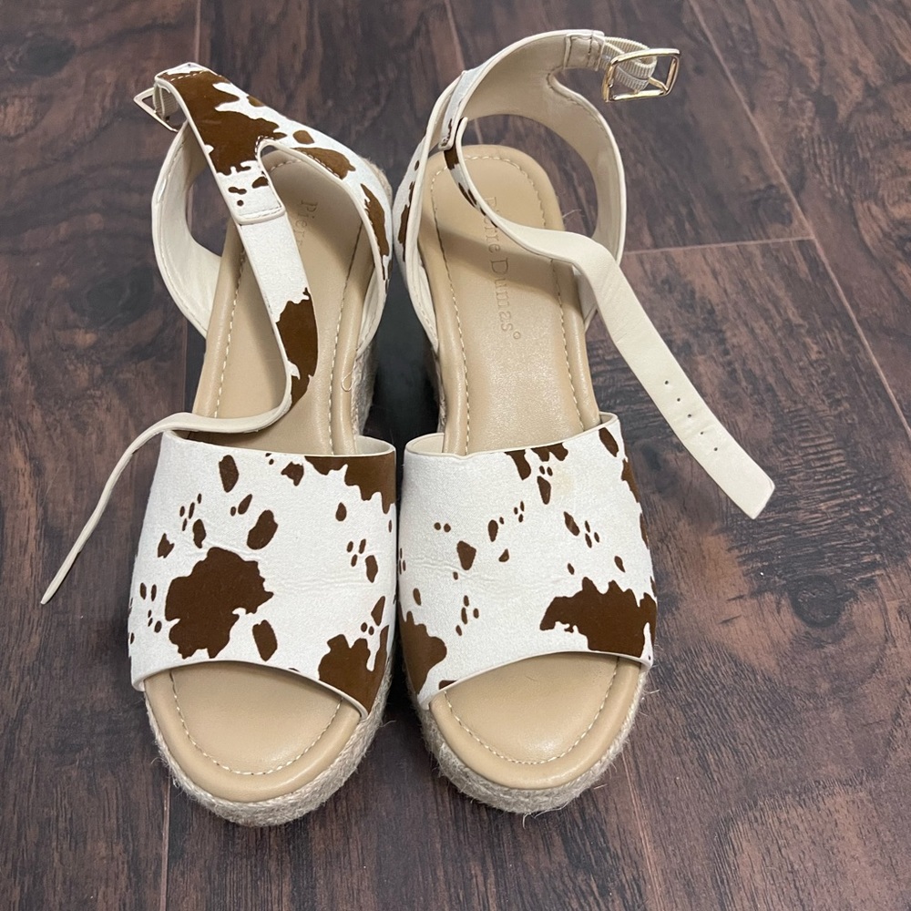 Pierre Dumas High Cow Print Wedges